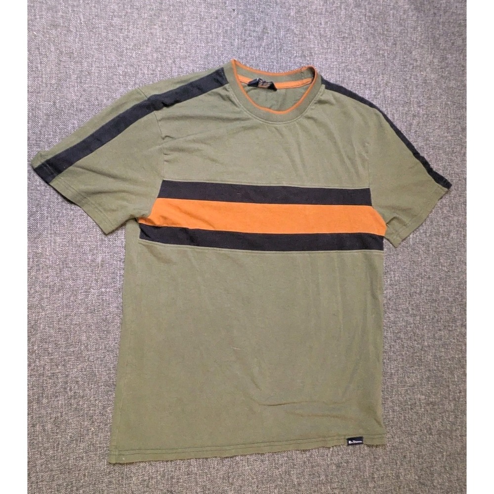 Ben Sherman Mens Ringer Multicolor T-Shirt  Size Small Crew Neck Color Block Tee
